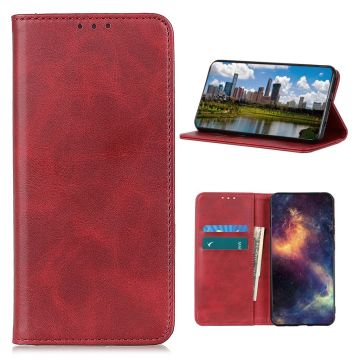 Echt lederen flip-hoesje in portemonnee-stijl voor Nokia 3.4 - Rood