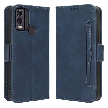 Lederen portemonnee hoesje met moderne vormgeving voor Nokia C22 - Blauw