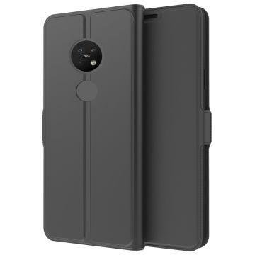 Zachte en dunne premium PU leren case voor Nokia 7.2 - Zwart