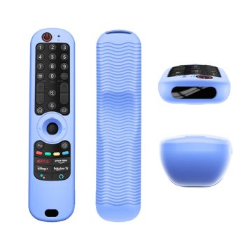 LG Magic Remote 2021 MR21 siliconenn hoes met golfpatroon - Baby Blue