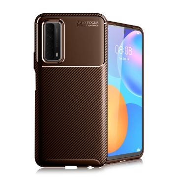 Carbon Shield Huawei Y7A / Huawei P Smart 2021 Hoesje - Bruin