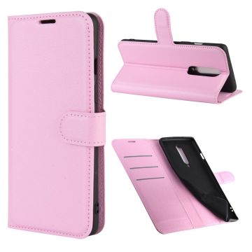 Classic OnePlus 8 leren flip Hoesje - Roze