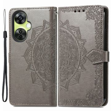 Mandala OnePlus Nord CE 3 Lite leren etui - Grijs