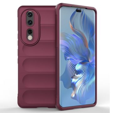 Zachte gripvormige cover voor Honor 80 Pro - Wijnrood