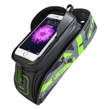 ROCKBROS fiets regenbestendige voorbuistas voor 5,8-inch smartphone - Groen