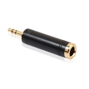 REXLIS Universal 3.5mm Male naar 6.35mm Female audio adapter - Zwart