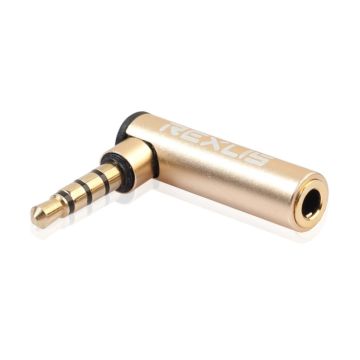 Universal 3.5mm Male naar Female 90 Graden audio adapter connector