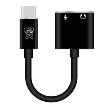 HAT PRINCE Universal USB Type-C to 3.5mm Kabel adapter - Zwart