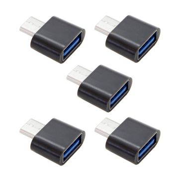 Universal 5PCS/Set CY UC-086 Type-C USB-C to USB 2.0 480Mbps OTG Adapter - Zwart