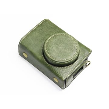 Ricoh GRII leather case with strap - Green