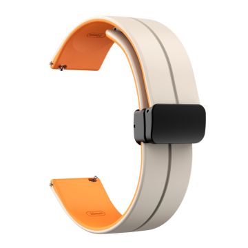 20mm Universele dual color siliconenn band in zwarte gesp - Starlight / Oranje