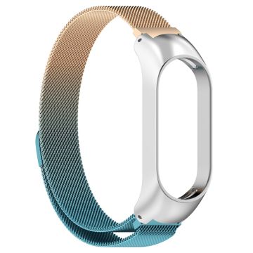 Xiaomi Mi Band 7 Milanees roestvrij stalen horlogeband - Goud / Blauw