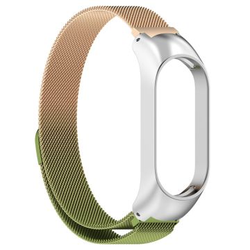 Xiaomi Mi Band 7 Milanees roestvrij stalen horlogeband - Goud / Groen