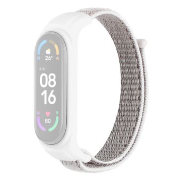 Xiaomi Mi Band 7 / 6 / 5 nylon horlogeband met siliconenn hoes - Seashell