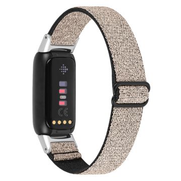 Fitbit Luxe elastische nylon horlogeband - Glitter Goud